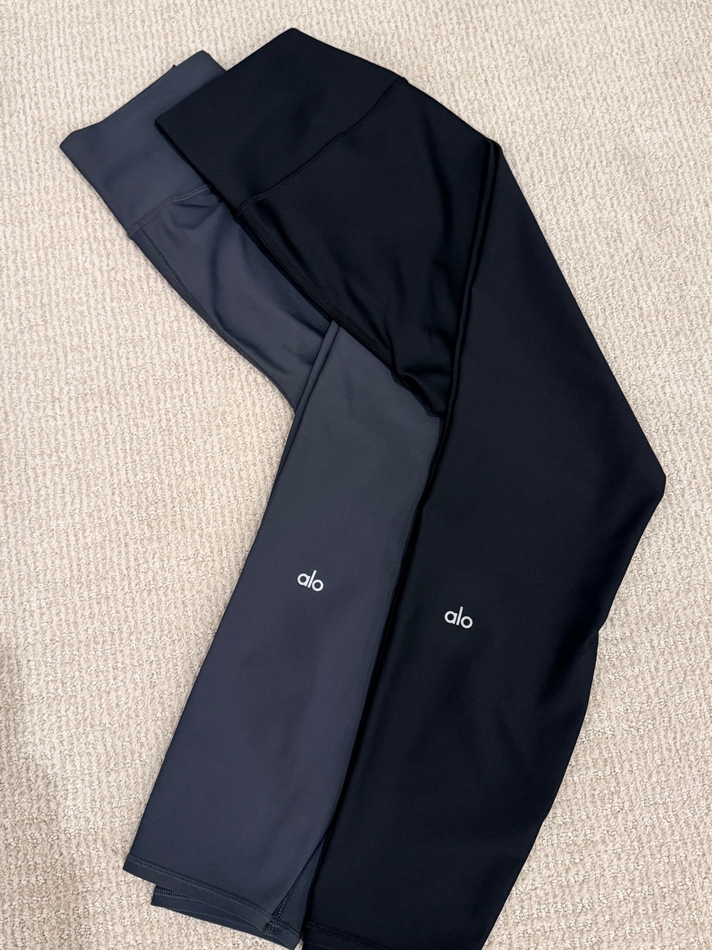 ALO Yoga Black and Dark Gray Leggings Duo